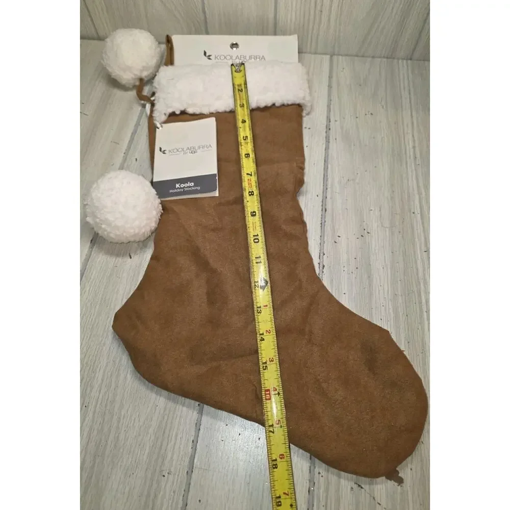 Koolaburra By UGG Koola Faux Suede Christmas Stocking Chestnut Brown Holiday NWT